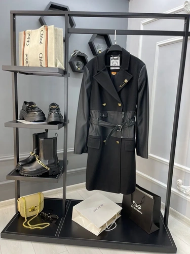 Женское премиум-люкс пальто moschino чёрный A6245 фото-5