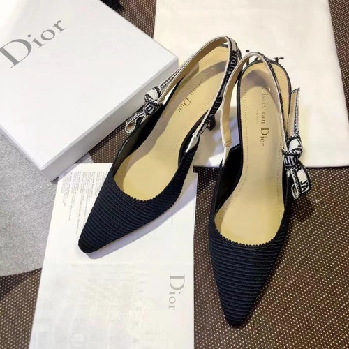 Туфли-босоножки женские Christian Dior черные текстильные коллекция лето 2021