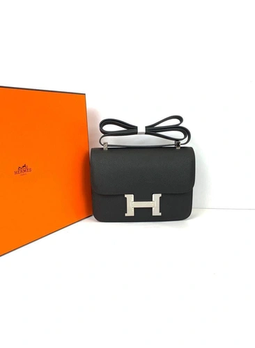 Женская кожаная черная сумка Hermes Constance премиум-люкс ручная работа