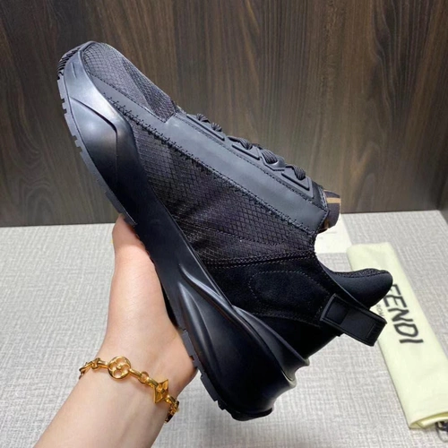 Мужские кроссовки Fendi черные премиум-люкс коллекция 2021-2022 фото-5