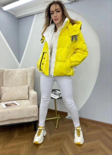 Женская премиум-люкс куртка christian dior белая/жёлтая A5891