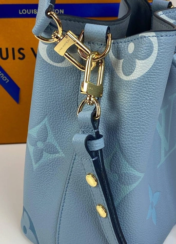 Сумка женская кожаная Louis Vuitton Neonoe BB голубая 20/20/13 см фото-5