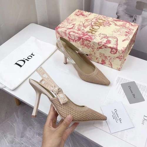 Туфли-босоножки женские Christian Dior бежевые на высоком каблуке коллекция лето 2021 фото-4