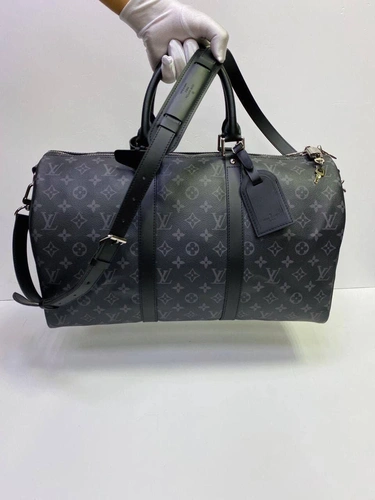 Дорожная сумка Louis Vuitton  Keepall черная 45/20/25 фото-5