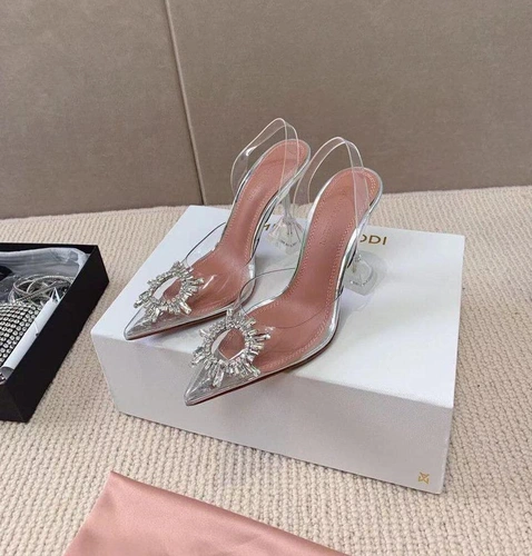 Туфли-босоножки женские силиконовые Amina Muaddi белые премиум-люкс коллекция 2021-2022