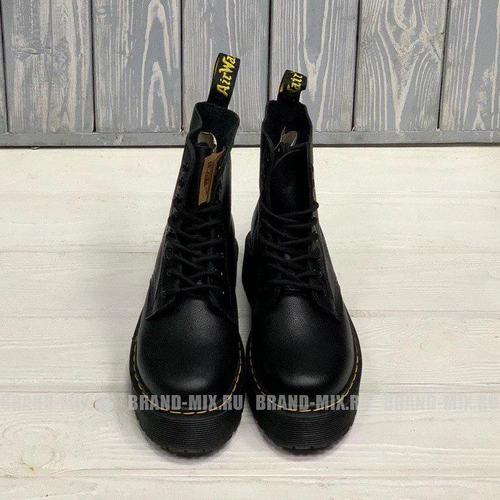 Мартинсы ботинки Dr Martens 1460 Jadon на платформе чёрные фото-2