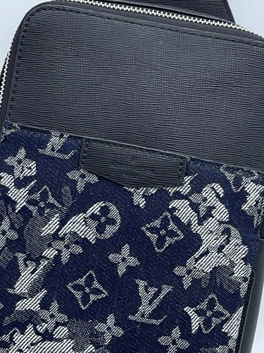 Мужская сумка-кобура Louis Vuitton A103919 из канвы серая 27:16:5 см фото-5