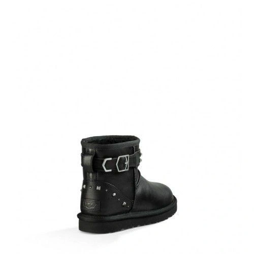 Угги женские ботинки UGG Neva Deco Studs Black фото-6