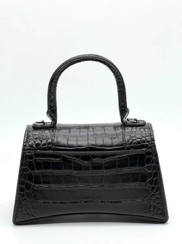Женская кожаная сумка Balenciaga Hourglass A107828 чёрная 23/14 см фото-5
