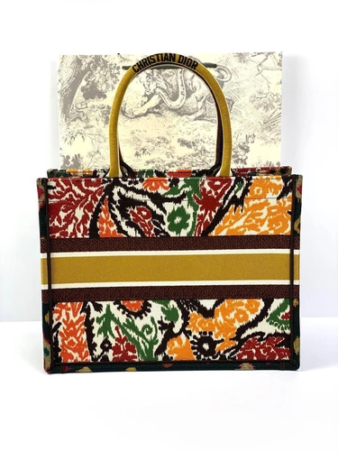 Женская сумка Dior Book Tote большая тканевая с ярким рисунком 41,5/35/18 см качество премиум-люкс фото-5