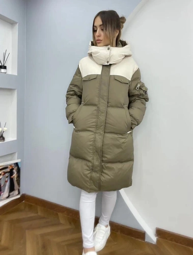 Женское премиум-люкс пальто bottega veneta белое/темно-бежевое A6134