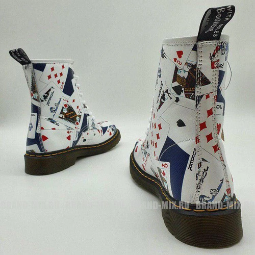 Зимние Мартинсы ботинки Dr Martens 1460 Scribble с мехом фото-2