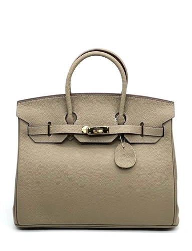 Женская сумка Hermes Birkin 35×26 см A109385 светло-бежевая