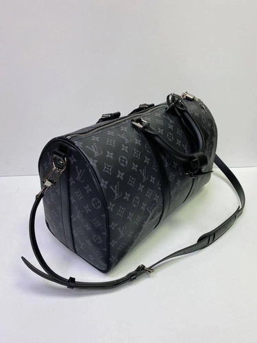 Дорожная сумка Louis Vuitton  Keepall черная 45/20/25 фото-3