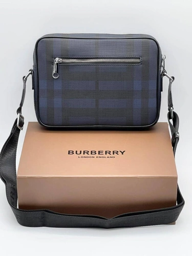 Мужская сумка Burberry A103771 через плечо из канвы премиум 25:19:4 см серая фото-2
