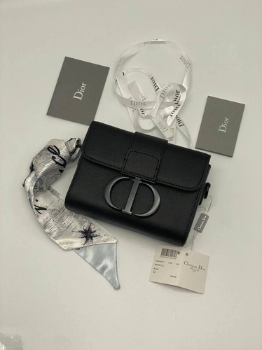 Женский кожаный клатч Dior черный 17/12 коллекция 2021-2022 фото-5