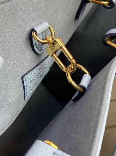 Женская кожаная сумка Louis Vuitton Onthego MM голубая с рисунком премиум-люкс качества 35/27/14 см фото-5