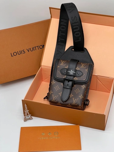 Мужская сумка-кобура Louis Vuitton A104173 из канвы коричневая 16:14 см фото-2