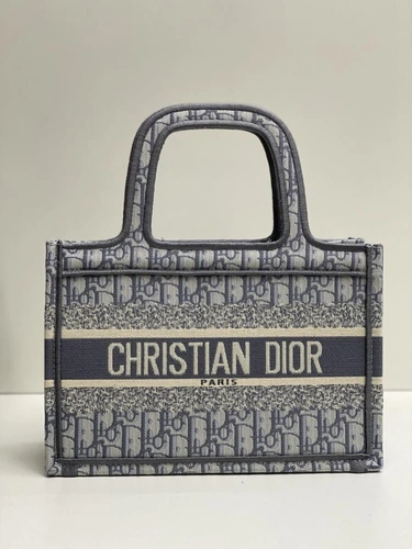 Женская сумка-шоппер Dior тканевая с рисунком-монограммой 27/19/10 см A83250 фото-5