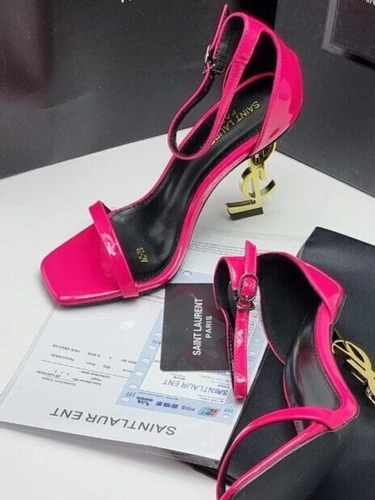 Туфли-босоножки Yves Saint Laurent Opyum A105998 Patent Leather Pink фото-4