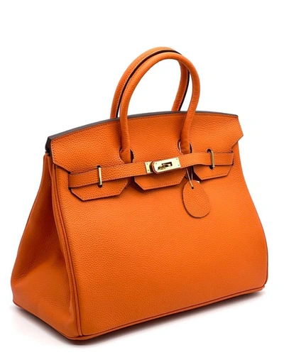 Женская сумка Hermes Birkin 35×26 см A109406 оранжевая фото-2