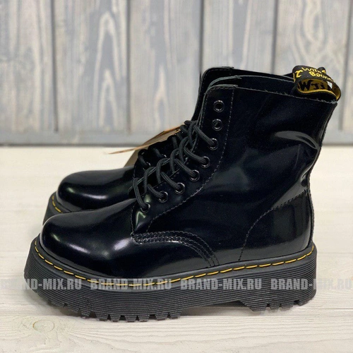 Мартинсы ботинки Dr Martens 1460 Jadon Lacquered чёрные фото-4