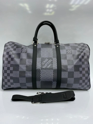 Дорожная сумка Louis Vuitton из канвы серая 50/28/22 см A80888