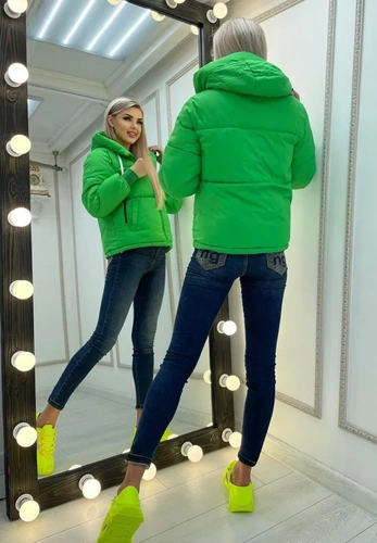 Женская премиум-люкс куртка bottega veneta зелёная A6209 фото-3