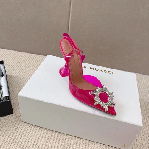 Туфли-босоножки женские силиконовые Amina Muaddi розовые премиум-люкс коллекция 2021-2022 фото-9