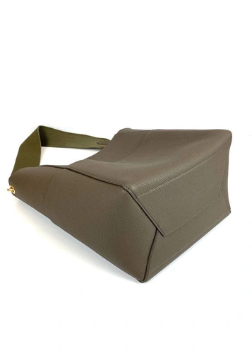 Сумка Celine Sangle Bucket Bag in Soft Grained Calfskin коричневая 33/23/17 фото-4