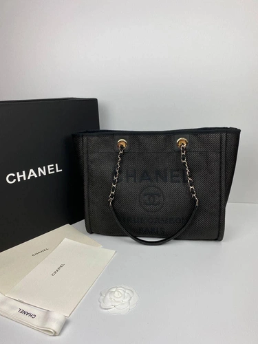 Женская сумка Shopping Chanel черная 41/26/15 премиум-люкс фото-5
