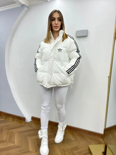Женская премиум-люкс куртка adidas белая A6582 фото-2