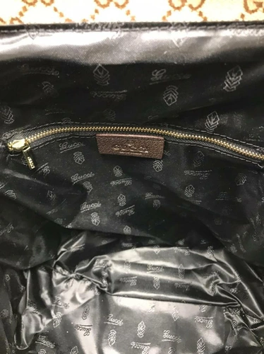 Женский рюкзак Gucci тканевый коричнево-бежевый 34/30 см фото-4