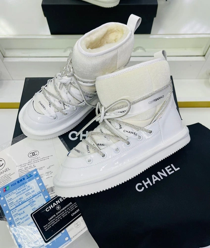 Угги женские Chanel белые А5022 фото-2