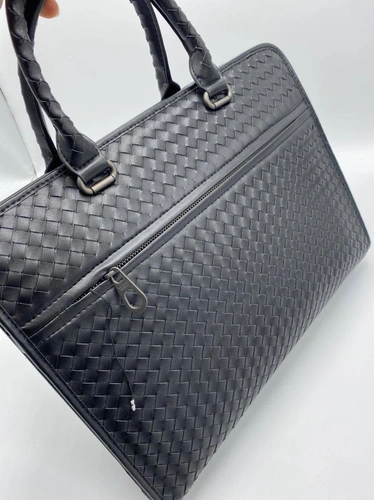 Кожаная сумка Bottega Veneta черная для документов 39/30 см. A70857 фото-3