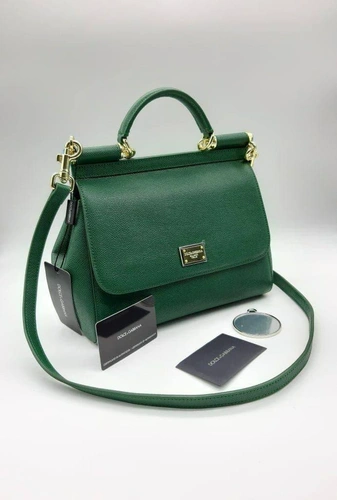 Женская кожаная сумка Dolce & Gabbana зеленая 30/25