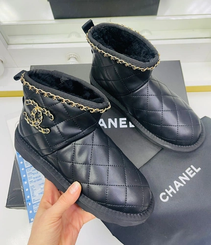 Угги женские Chanel чёрные А5020