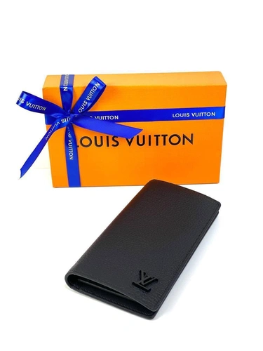 Бумажник Louis Vuitton Brazza из зернистой кожи чёрный качество премиум-люкс 19/10/2 см