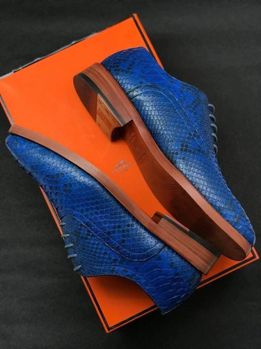 Мужские туфли Hermes из натуральной кожи питона  коллекция 2021-2022 фото-2