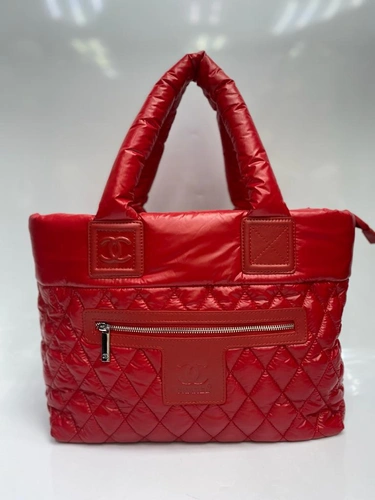 Женская тканевая сумка Chanel красная 36/28/16 см