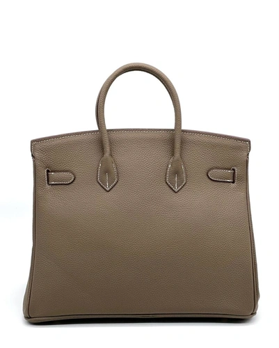 Женская сумка Hermes Birkin 35×26 см A109375 бежевая фото-2