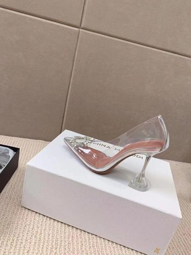 Туфли женские силиконовые Amina Muaddi белые премиум-люкс коллекция 2021-2022 фото-9