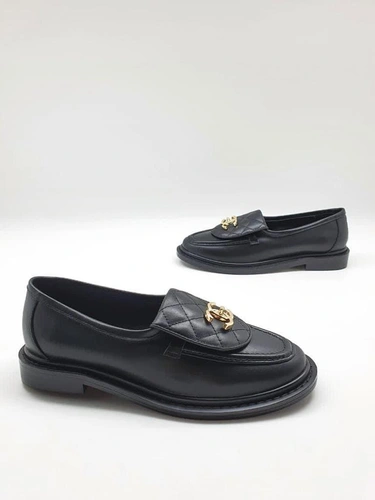Туфли-лоферы Chanel черные кожаные коллекция 2021-2022 фото-3