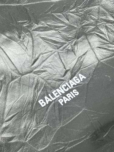 Женская кожаная сумка Balenciaga Crush Tote Bag Black 38/45 см фото-3