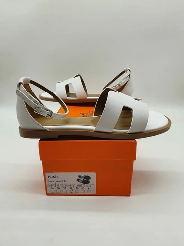 Босоножки женские Hermes Chypre Sandals A110018 замшевые бежевые фото-2