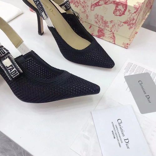 Туфли-босоножки женские Christian Dior черные на высоком каблуке коллекция лето 2021 фото-9