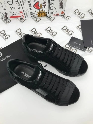 Кроссовки мужские замшевые Dolce & Gabbana A104569 чёрные фото-2