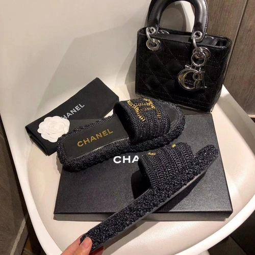 Шлепанцы женские Chanel черные премиум-люкс коллекция 2021-2022 фото-8