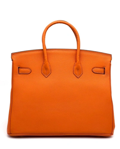 Женская сумка Hermes Birkin 35×26 см A109406 оранжевая фото-3