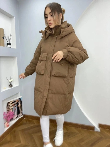 Женское премиум-люкс пальто bottega veneta коричневое A6147